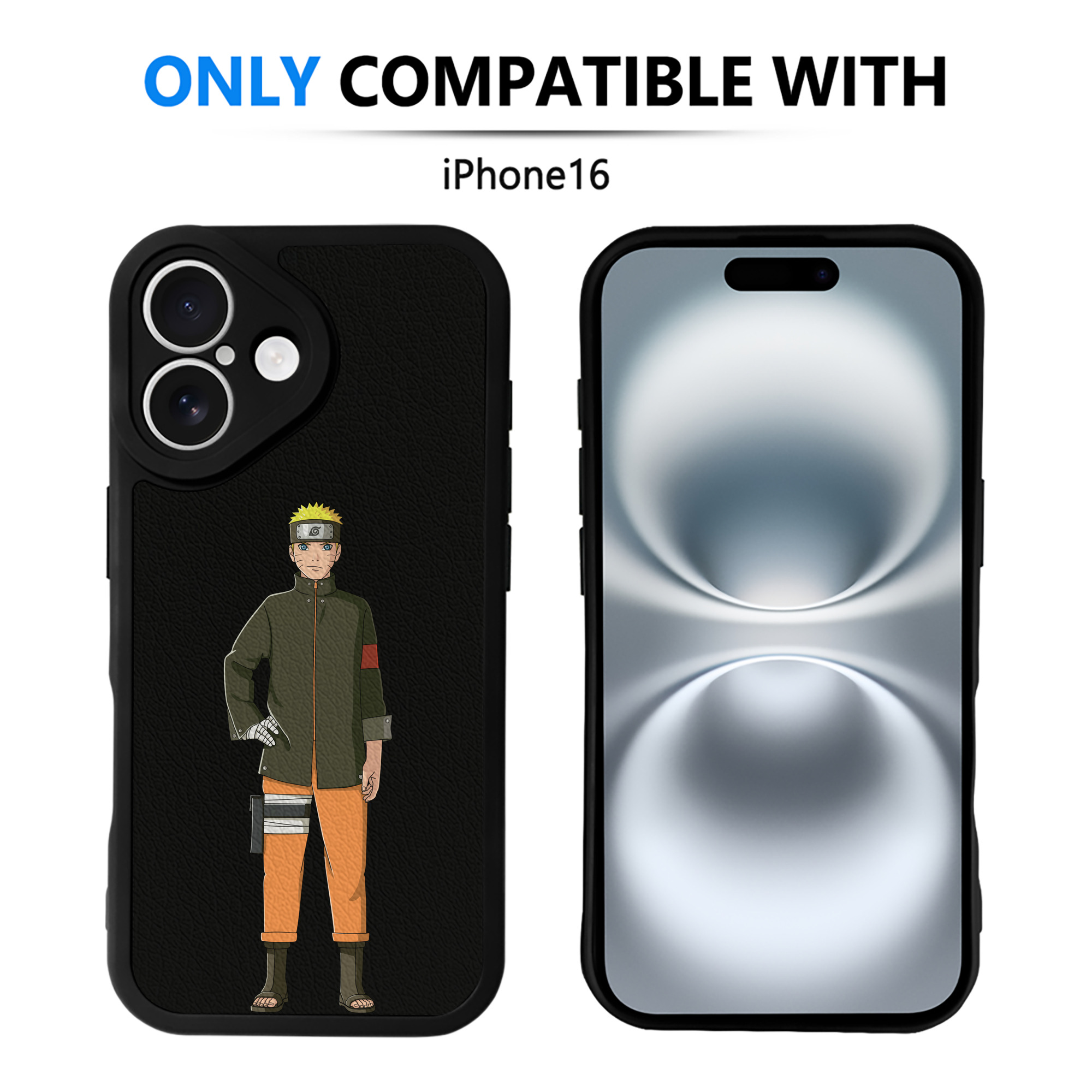 （画像用） NARUTO -ナルト- うずまき ナルト Uzumaki Naruto 【iPhone 16シリーズ対応】シリコンスマホケース（レザー調） 材質：シリコン